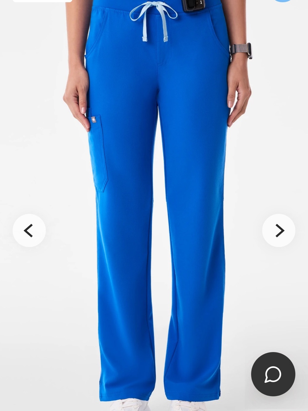 Figs Women's Wide-Leg Scrub Pants in Royal Blue size S/Petite